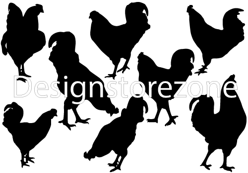 Rooster Silhouette Vector Final-01 - Rooster (500x350), Png Download