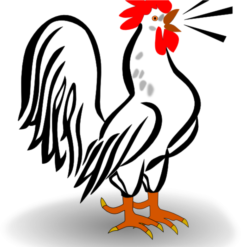 Rooster Clipart Rooster Clip Art At Clker Vector Clip - Rooster Crowing Clipart Png (1024x1024), Png Download