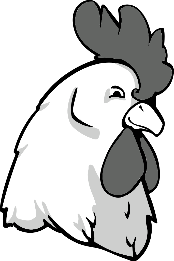 Rooster Bw - Rooster Head Clip Art (684x1024), Png Download