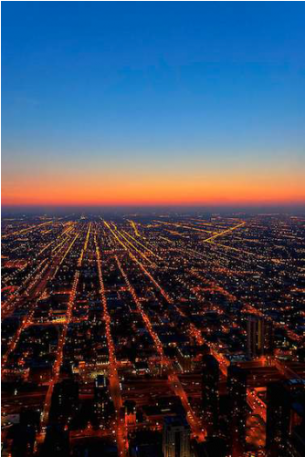Taf Decor The Air Up Here Chicago Aerial View By Mark (670x500), Png Download