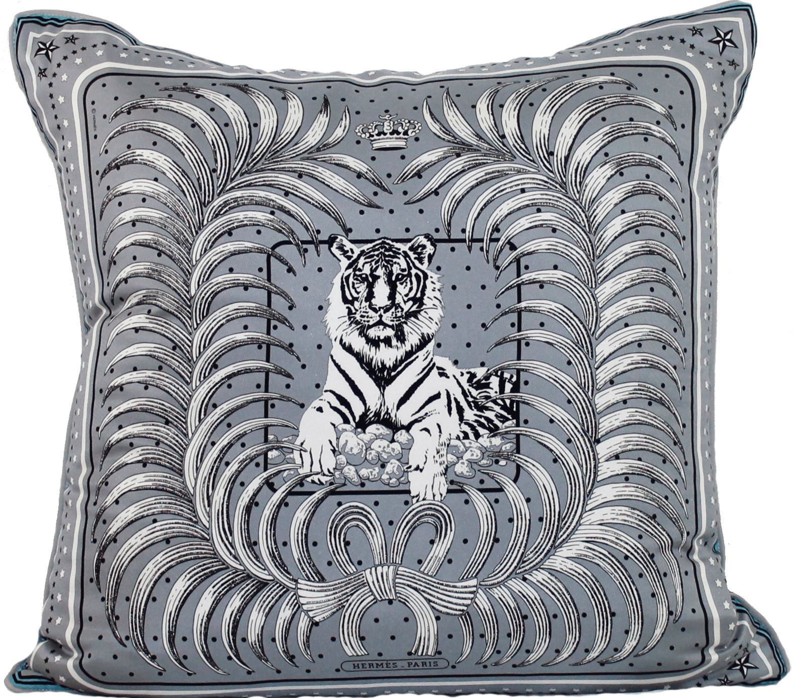 Best Tigre Royal Vintage Hermès Scarf Pillow 1b091 - Cushion (1577x1388), Png Download