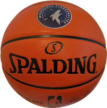 Minnesota Timberwolves B7 Replica Game Ball - Bill Russell Autographed Official Spalding Nba Basketball (500x667), Png Download