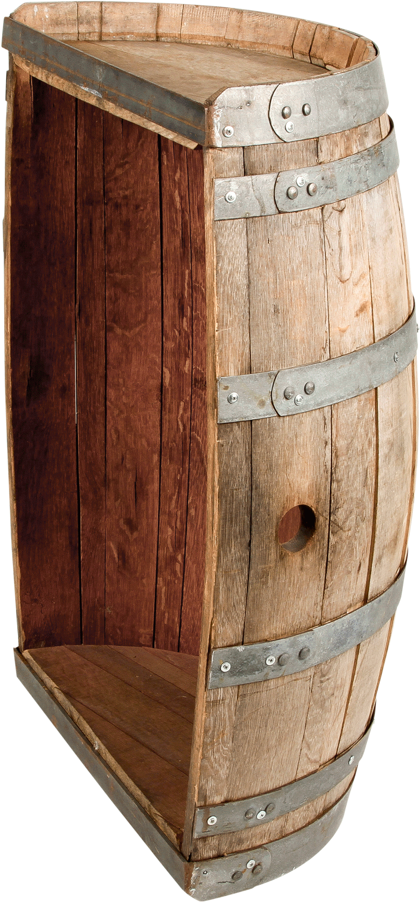 Wine Barrel Half Table 12" X - Wine (980x1919), Png Download