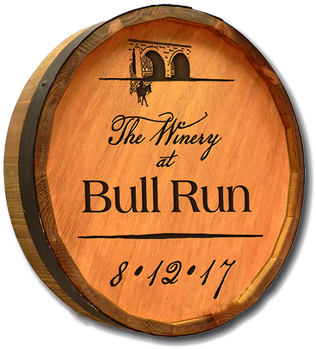 Quarter Wine Barrel Head - Whiskey Label 1 Engraved Quarter Barrel Wood Sign (350x376), Png Download