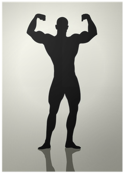 Silhouette Illustration Of A Bodybuilder Poster • Pixers® - Hot Tub Infographics (400x400), Png Download