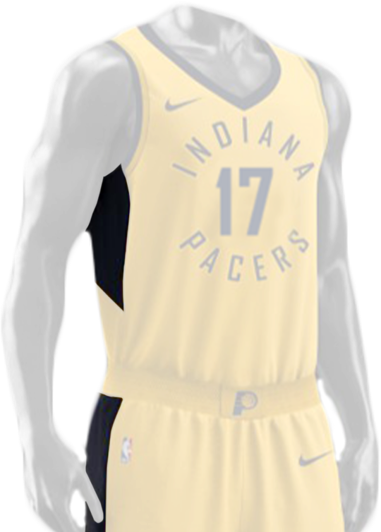 On The Side Paneling Of The Association, Icon, And - Jersey Yellow Design Basketball (558x757), Png Download