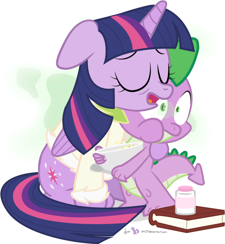 Dm29, Bathrobe, Clothes, Duo, Female, Food, Germs, - Spike And Twilight Cuddle (800x880), Png Download