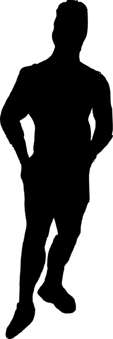 Free Png Muscle Man Bodybuilder Silhouette Png Images - Portable Network Graphics (480x1434), Png Download
