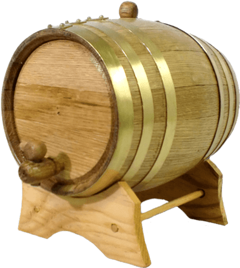 2 Liter Oak Barrel With Brass Hoops - Litre (555x555), Png Download