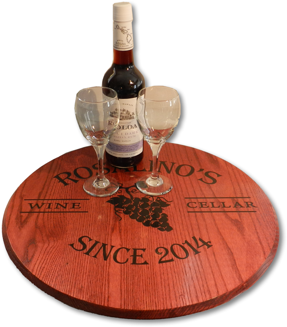 Personalized Wine Cellar Wine Barrel Head Lazy Susan (1000x1140), Png Download