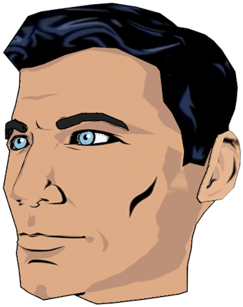 Front “left” Tilted Face - Sterling Archer (640x480), Png Download