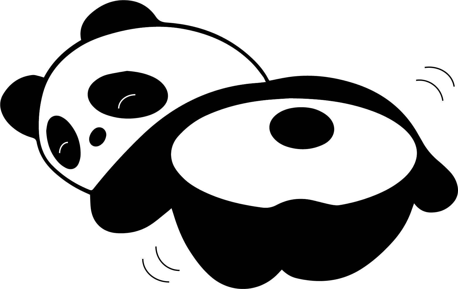 Twerking Panda - Giant Panda (1564x989), Png Download
