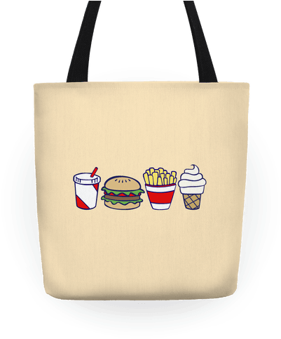 Cute Fast Food Tote - Cute Tote Bag Png (484x484), Png Download