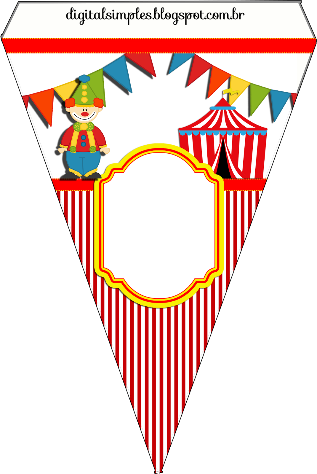 Kit De Personalizados Tema "circo" Para Imprimir - Bandeirolas De Circo (1120x1600), Png Download