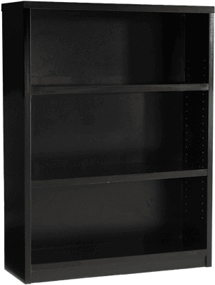 Black Three Shelf Bookcase - Three Shelf Black Bookcase (648x432), Png Download
