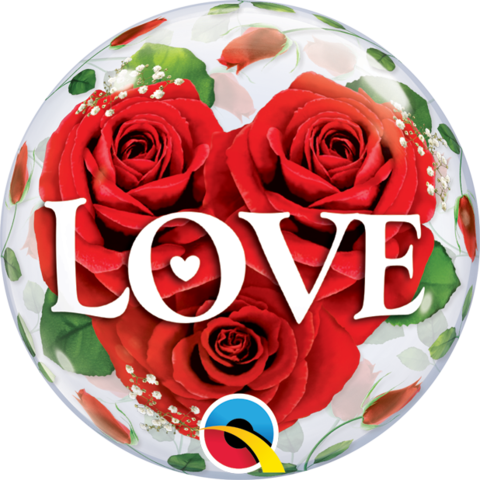 Air Bubbles Love Roses - Love You Heart Flowers (480x480), Png Download