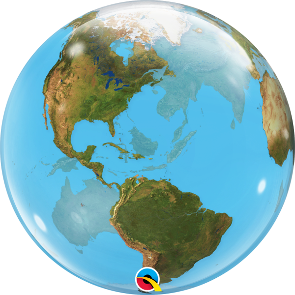 Bubbles - Qualatex 22 Inch Planet Earth Bubble Balloon (600x600), Png Download