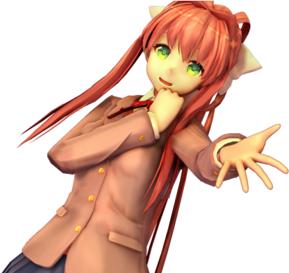 ##ddlc #doki-doki Luterature Club ##monikassshit #sayori - Monika Mmd (700x393), Png Download