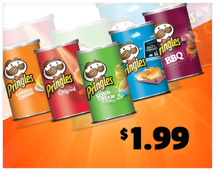 Corrugated Plastic - Pringles 4-flavor 1.42 Oz Resealable Canisters - Variety (498x265), Png Download