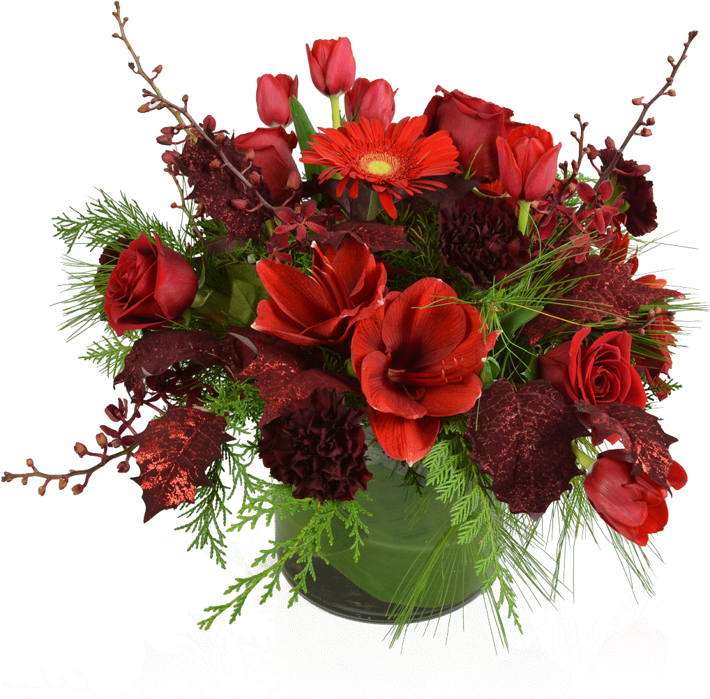 Blissful Reds Flower Arrangement - Floristry (1024x1024), Png Download