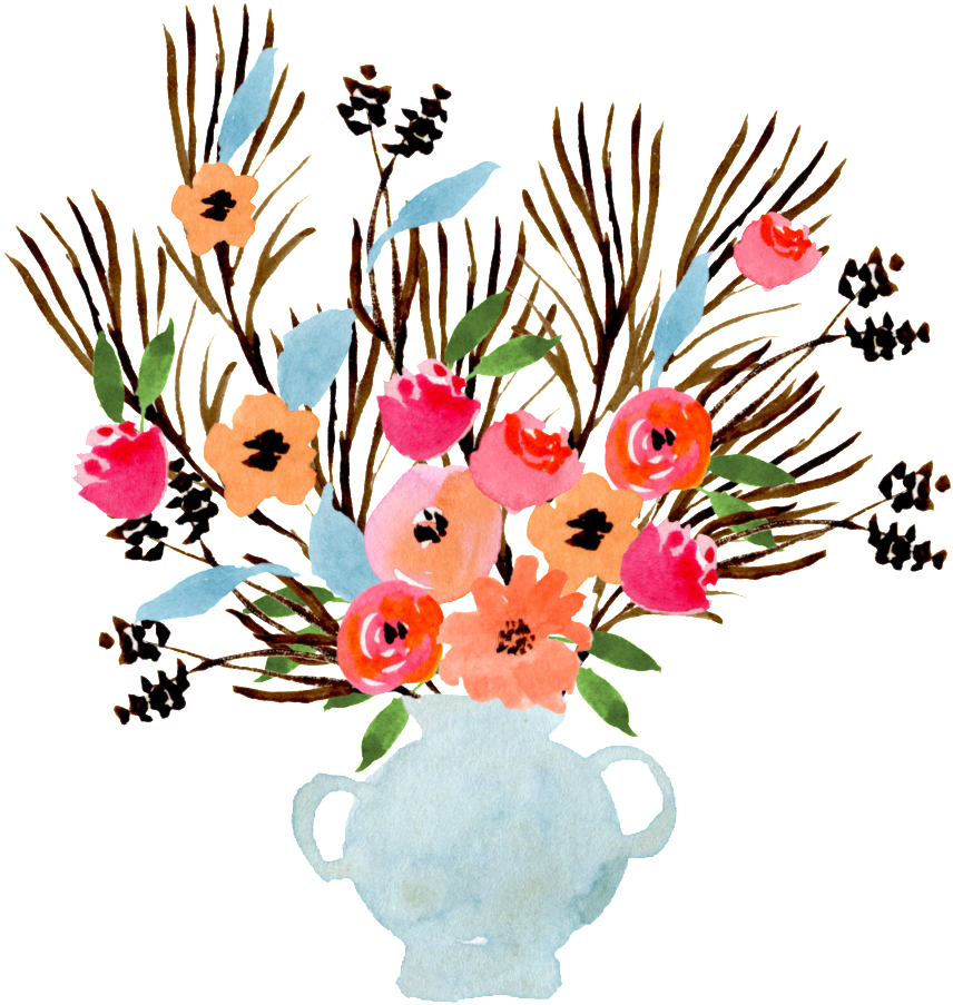 Gouache Flower Arrangement Transparent Decorative - Watercolor Painting (1024x1076), Png Download
