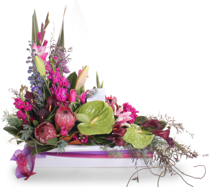 Modern Ceramic Trough Arrangement - Floral Design (732x600), Png Download