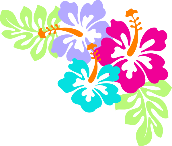 Hibiscus Corner Clip Art - Hawaiian Luau Clipart (600x509), Png Download