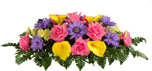 Pink Rose And Yellow Anthurium Mix - Mix Roses Bouquet Png (519x519), Png Download