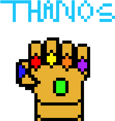 The Gauntlet - Infinity Gauntlet Pixel Art (430x440), Png Download