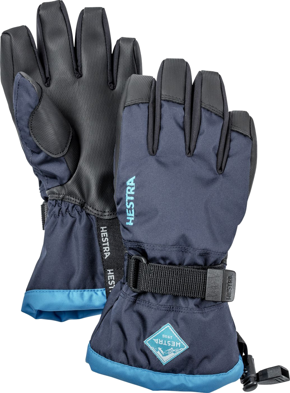 Hestra Gauntlet Czone Jr Glove - Hestra Gauntlet Czone Junior 5 Finger Gloves (7, Black/blue) (946x1280), Png Download
