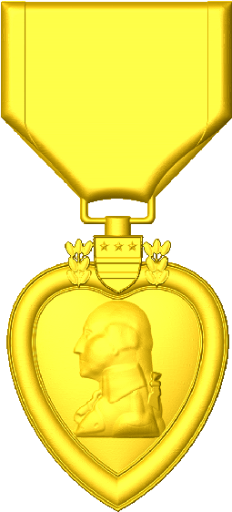 Purple Heart A - Gold Medal (1126x704), Png Download