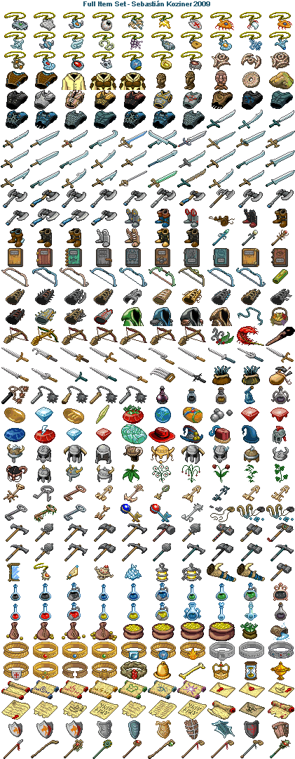 Mazes Of Fate - Items Icons Pixel Art (444x1090), Png Download
