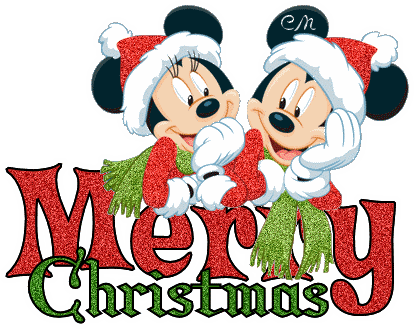 Mickey Mouse Clipart Merry Christmas - Merry Christmas Mickey And Minnie (414x329), Png Download