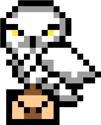 Hedwig - Pixel Art Harry Potter (1200x1200), Png Download