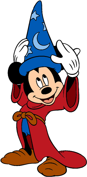 Mickey Mouse Clipart Sorcerer - Sorcerer Mickey Mouse (358x718), Png Download
