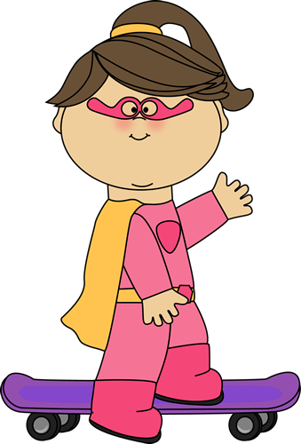 Girl Skateboard Clipart Clip Art Library - Kid Waving Clipart (339x500), Png Download