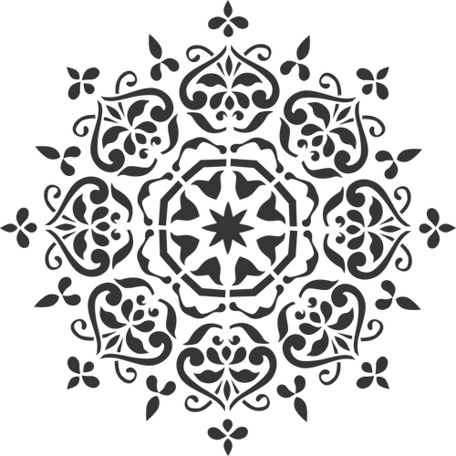 Mandala Stencil 2 Painted Effect - Mandala Stencil (500x500), Png Download