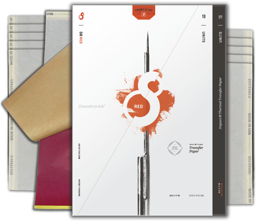 S8 Red Tattoo Stencil Paper Thermofax Printer, Impact - S8 Red Tattoo Stencil Transfer Gel Individual Packs (851x814), Png Download