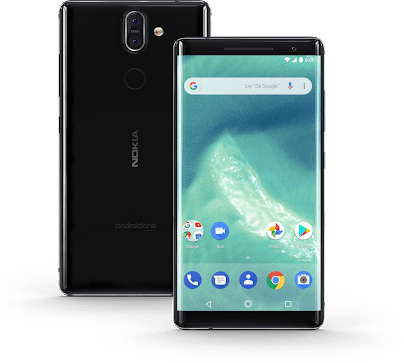 Nokia 8 Sirocco - Nokia 8 Sirocco Android One (404x363), Png Download