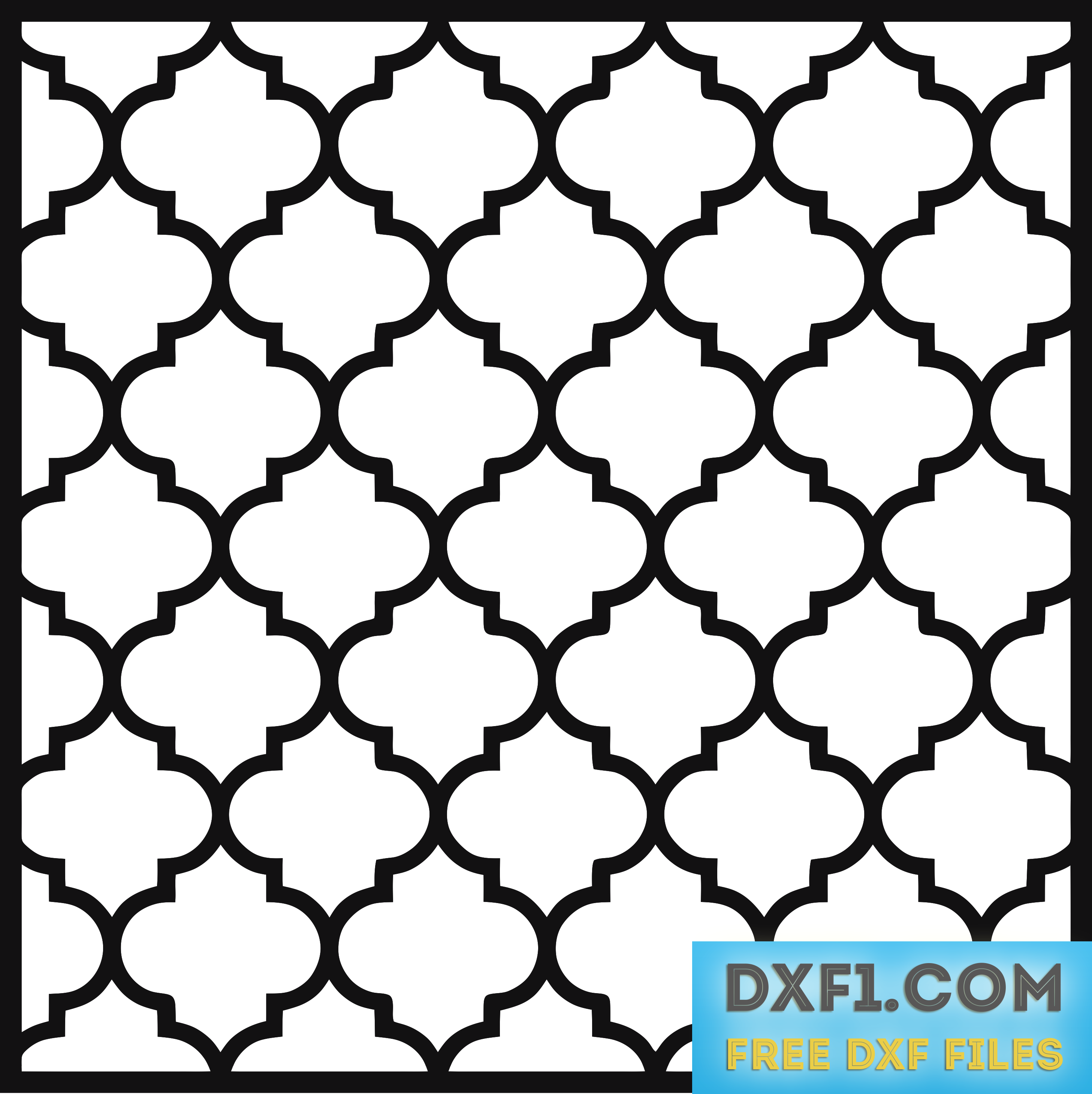 Moroccan Arabic Repeat Pattern Stencil - Stencil De Lineas (2914x2917), Png Download