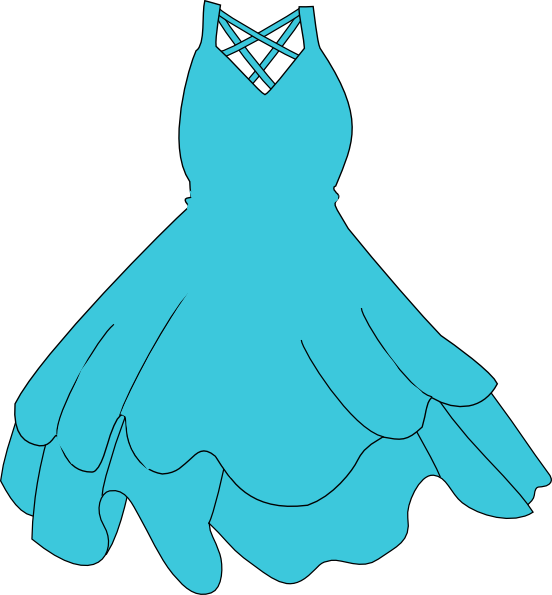 Download This Simple Turquoise Wedding Dress Clip Art - Black Dress Clip Art (552x595), Png Download