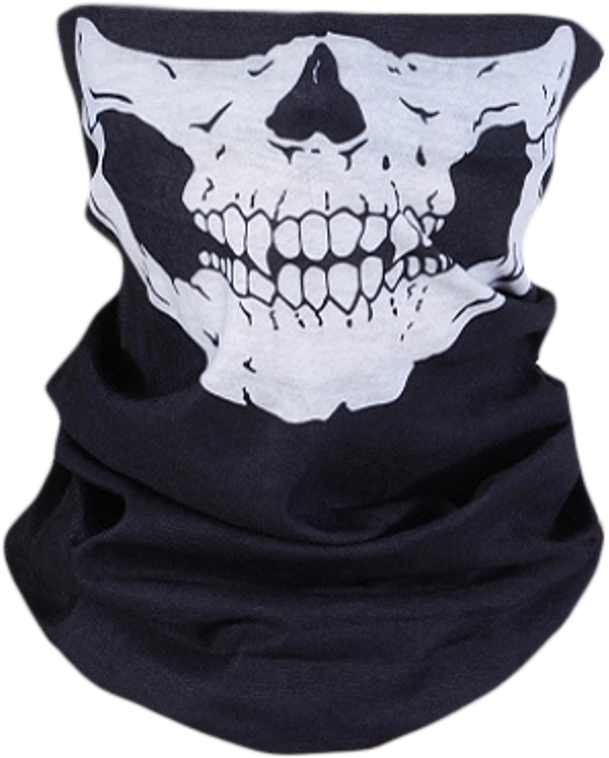 Skeleton Mask Mask Sticker Cool Skeleton Skull Skullmas - Sunward Black Seamless Skull Face Tube Mask Multifunctional (1024x1024), Png Download