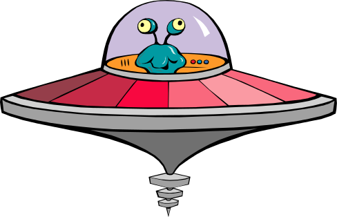 Free To Use Public Domain Flying Saucer Clip Art - Cartoon Aliens In Spaceships (488x314), Png Download