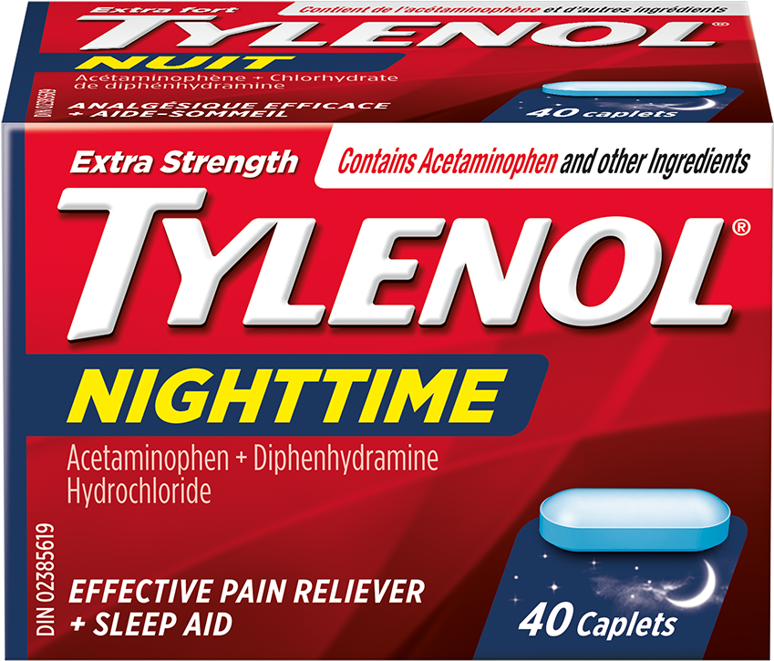 Extra Strength Tylenol® Nighttime - Tylenol Pain Reliever/fever Reducer, Extra Strength, (950x836), Png Download