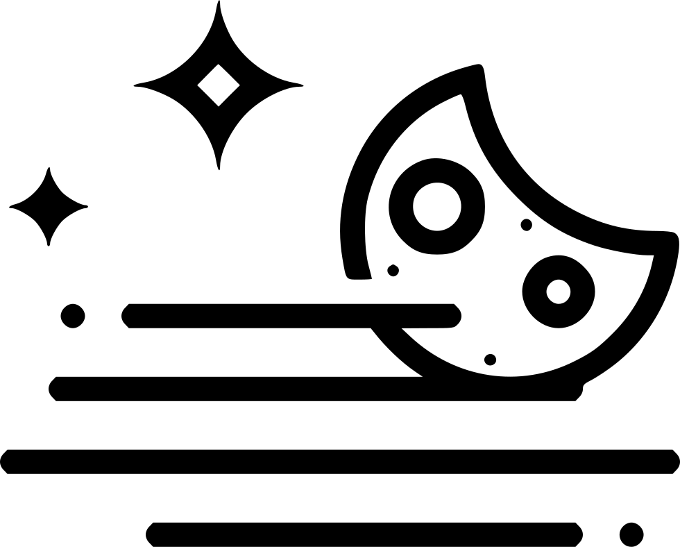 Foggy Fog Stars Night Moon Crescent Comments (980x788), Png Download