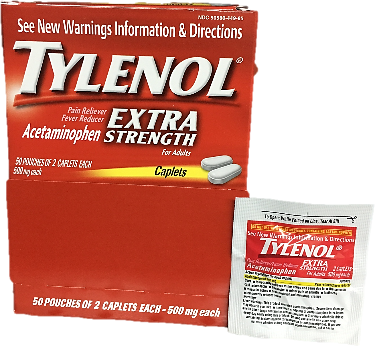 Tylenol Extra Strength Caplets Super Store Online Brows - Tylenol Pain Reliever/fever Reducer, 500 Mg, Extra (1512x2016), Png Download