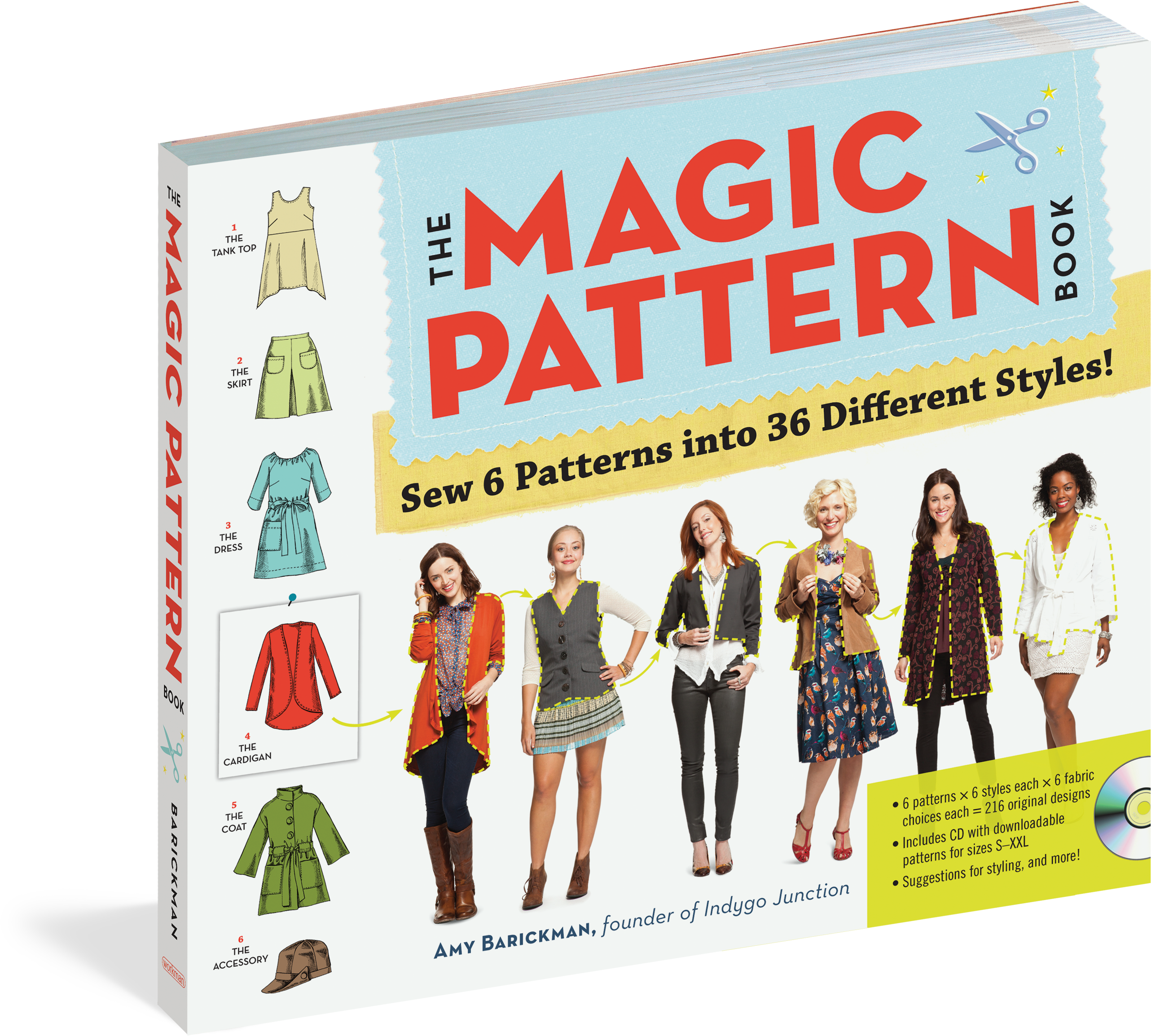 The Magic Pattern Book - Magic Pattern Book: Sew 6 Patterns Into 36 Different (2667x2400), Png Download