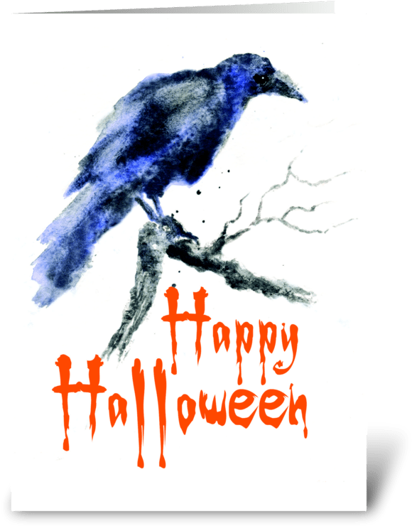 Raven Of Halloween Greeting Card - Happy Halloween Mugs (700x792), Png Download