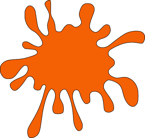 Orange Paint Splatter Clip Art (600x568), Png Download