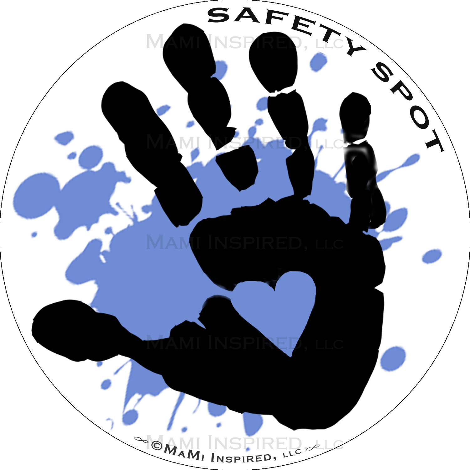 Saftety Spot Kids White With Colored Splat Hand Car - Car (1500x1500), Png Download